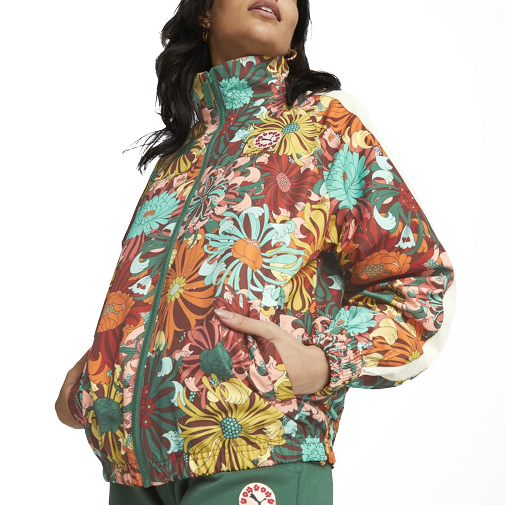 PUMA Womens Liberty X Floral Woven Jacket Athletic Outerwear